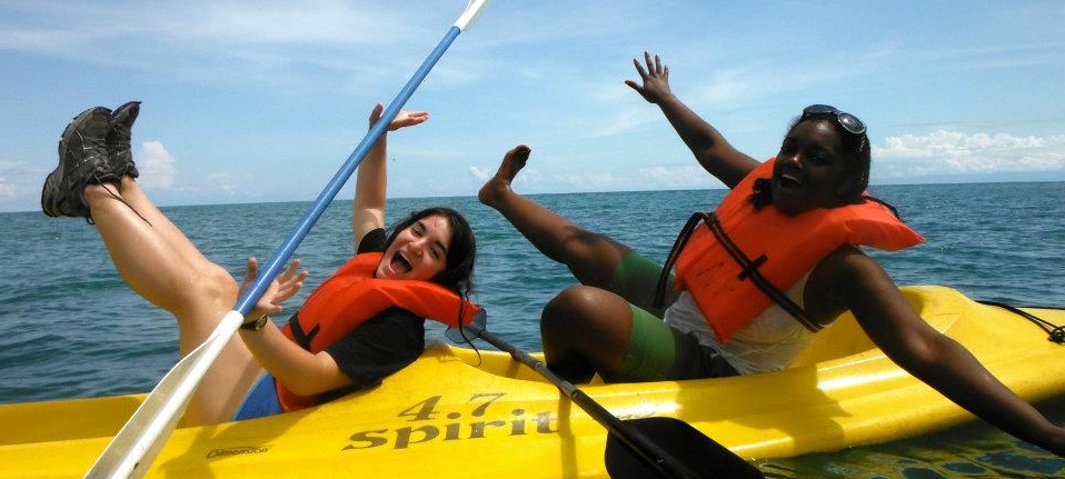 Students kayaking 